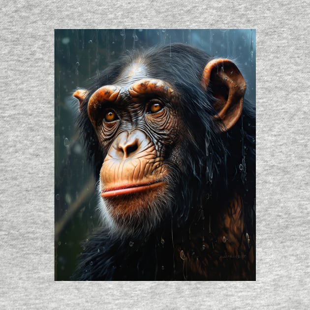 Oil Paint Hyperrealism: Amazing Zoo Chimpanzee by ABART BY ALEXST 